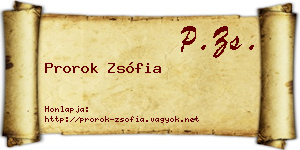 Prorok Zsófia névjegykártya